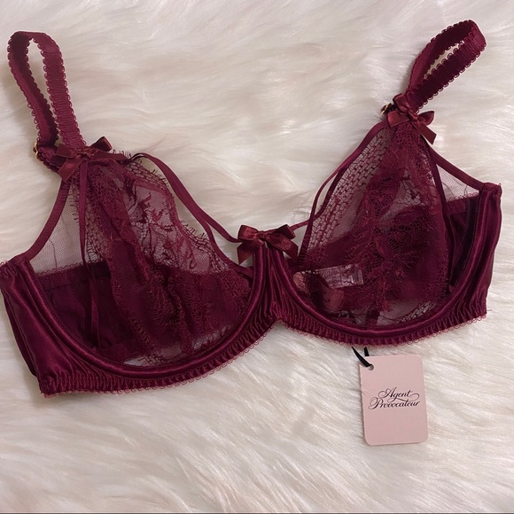 NWT Agent Provocateur Tanya Dark Red Bra - Picture 9 of 11